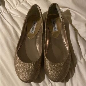 Steve Madden Gold Glitter Flats